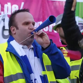 Masivo seguimiento de la huelga de transportes en Alemania