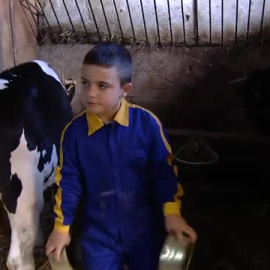 El niño que sólo piensa en ser ganadero y, con 6 años, ya 'trabaja' en su granja