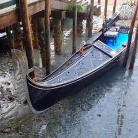 La marea baja en Venecia desluce el Carnaval y pone en jaque la movilidad en los canales
