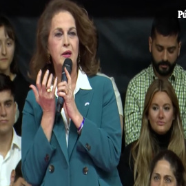 Carla Antonelli, en el acto de Sumar: "Ya toca una mujer presidenta en este país: vas a ser tú, Yolanda"