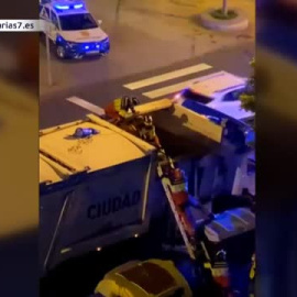 Dormir dentro de un contenedor ha estado a punto de costarle la vida a un hombre en las palmas de Gran Canaria