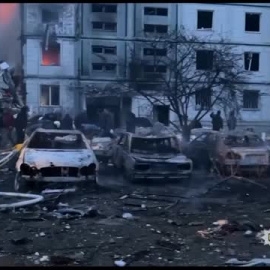 Lluvia de misiles rusos sobre Uman