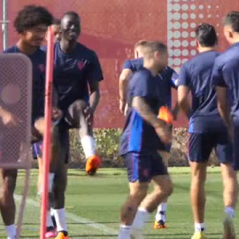 Entrenamiento del Sevilla previo a la crucial eliminatoria europea contra la Juventus