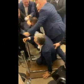 Los parlamentarios de Georgia se enzarzan en una pelea con empujones y puñetazos