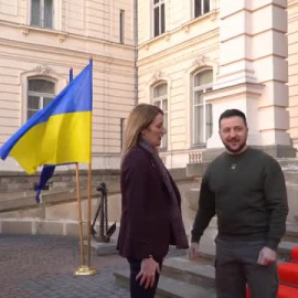 Zelenski se reúne en Leópolis con la presidenta del Parlamento Europeo