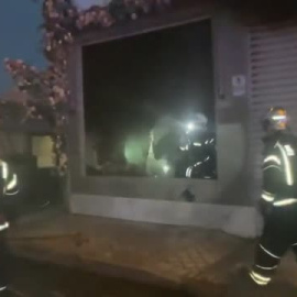 Aparatoso incendio en un polígono industrial en Madrid 