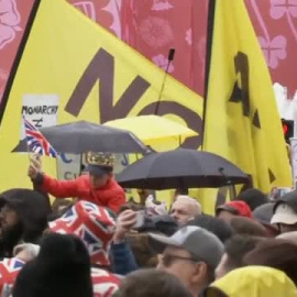 Protestas republicanas en Londres con motivo de la coronación del rey Carlos III