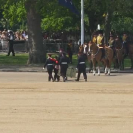 Tres soldados británicos se desmayan por el calor durante los ensayos de un desfile en Londres