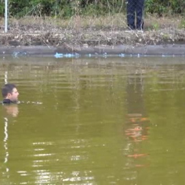Complicada captura de un caimán aparecido en una balsa de agua de Yunclillos, en Toledo