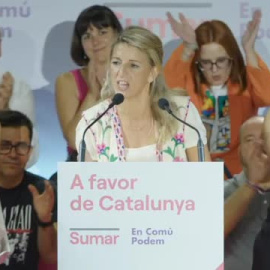 Yolanda Díaz en Barcelona: "Los catalanes vais a votar"