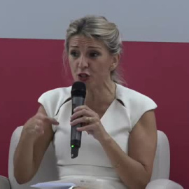 Yolanda Díaz confía en la victoria y asegura que el bloque conservador se ha alterado esta semana