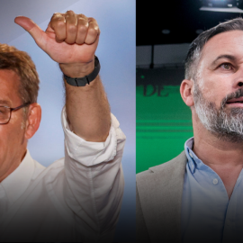 Los discursos de Feijóo y Abascal: de la aparente euforia del PP a la decepción de Vox