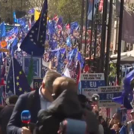 Manifestantes anti-Brexit piden en Londres la reincorporación del Reino Unido a la UE