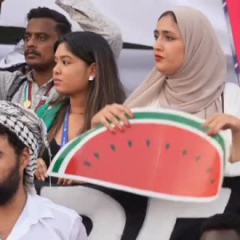 Cientos de personas exigen un alto el fuego en Gaza en la mayor protesta de la COP28 hasta la fecha