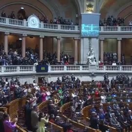 Protesta contra Lula da Silva en el Parlamento portugués