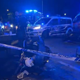  Cuatro heridos en un accidente entre dos motos y un patinete en Madrid 
