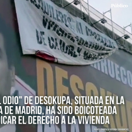 VÍDEO | Boicotean la "lona del odio" de Desokupa para reivindicar el derecho a la vivienda