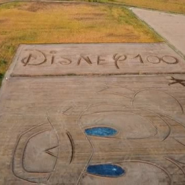 El artista Dario Gambarin convierte un campo de cultivo en un retrato gigante del Pato Donald