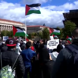 Cientos de personas se manifiestan en Washington para pedir un alto el fuego en Gaza