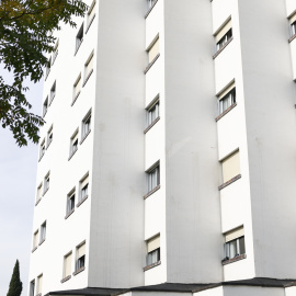 Fachada del Colegio Mayor Elías Ahuja de Madrid, este viernes