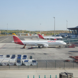 Pista de aviones en el aeropuerto Adolfo Suárez Madrid-Barajas, a 12 de agosto de 2022.