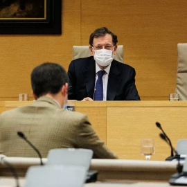 El expresidente del Gobierno, Mariano Rajoy, al inicio de su comparecencia en la comisión Kitchen, en el Congreso de los Diputados, el pasado 13 de diciembre. — Alejandro Martínez Vélez / EUROPA PRESS