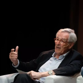 El candidato de Junts a la alcaldía de Barcelona, Xavier Trias, participa en el debate 'La ciudad de las motos', a 14 de abril de 2023