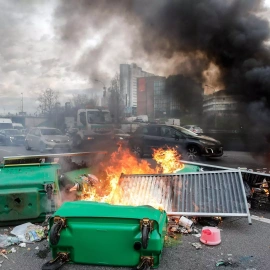 Imagen de las protestas en París (Francia) contra la reforma de las pensiones.