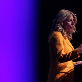 La vicepresidenta segunda y líder de Sumar, Yolanda Díaz, durante un acto celebrado en Madrid, a 5 de junio de 2023.
