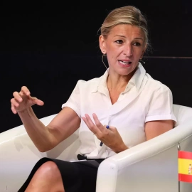 Yolanda Díaz, este lunes.