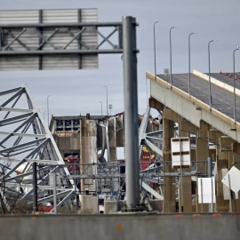 El puente de Baltimore tras el derrumbe, a 26 de marzo de 2024