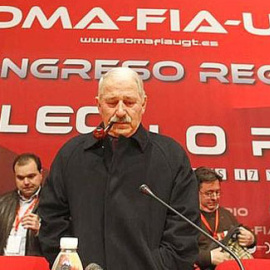 José Ángel Fernández Villa, en el último congreso de SOMA-Fitag-UGT, en 2010.