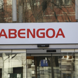 El logo de Abengoa en su sede en Madrid. E.P.