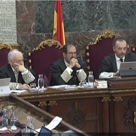Señal de TV del Tribunal Supremo durante el juicio del procés./Europa Press