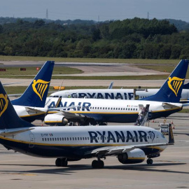 Varios aviones de la compañía Ryanair. - EFE