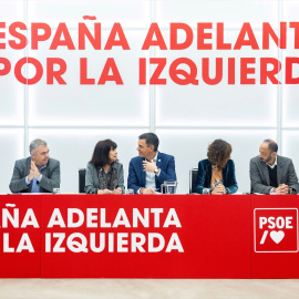 Imagen de la primera reunión de la nueva Ejecutiva del PSOE celebrada este lunes en Ferraz.