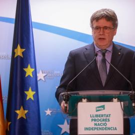 Carles Puigdemont en una compareixença a Brusel·les aquest dilluns 9 de desembre.