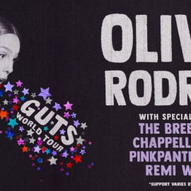 Cartel de la gira internacional 'GUTS' de Olivia Rodrigo, que empezará en 2024. 