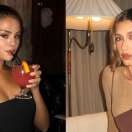 Selena Gómez y Hailey Bieber en fotos subidas a sus perfiles de Instagram.