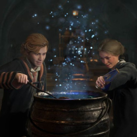 El videojuego tiene continuos paralelismos y referencias a los libros y las películas. Fuente: Hogwarts Legacy.