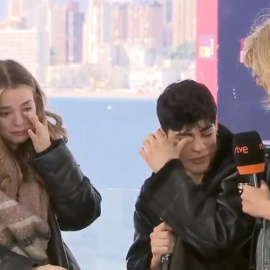Aritz Arén y Twin Melody tras sus declaraciones sobre el 'hate' en Benidorm Fest. Fuente: RTVE.