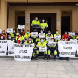 Imagen de las protestas de las trabajadoras de la limpieza de los astilleros de Puerto Real