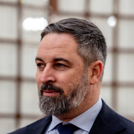 El líder de VOX, Santiago Abascal, durante una sesión plenaria, en el Congreso de los Diputados.