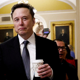 El millonario Elon Musk en el Capitolio tras su reunión con el líder republicano electo del Senado, John Thune, en Washington.