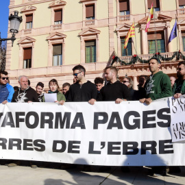 Protesta de desenes d'agricultors el passat 10 de desembre a Lleida.