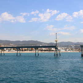 El Pont del Petroli de Badalona malmès, en una imatge de juny del 2022.