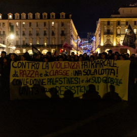 Marcha feminista en Turín, Italia, con motivo del Día Internacional de la Eliminación de la Violencia contra la Mujer, el pasado 25 de noviembre de 2024.