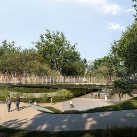 Imatge virtual de l'encreuament entre el zoo i el passeig que connectarà el Born i la Vila Olímpica