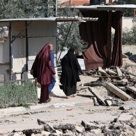 Calle destruida por el Ejército israelí en Yenín, en Cisjordania.