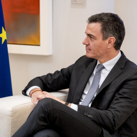El presidente del Gobierno, Pedro Sánchez, durante una reunión, en el Complejo de la Moncloa, a 27 de enero de 2025, en Madrid